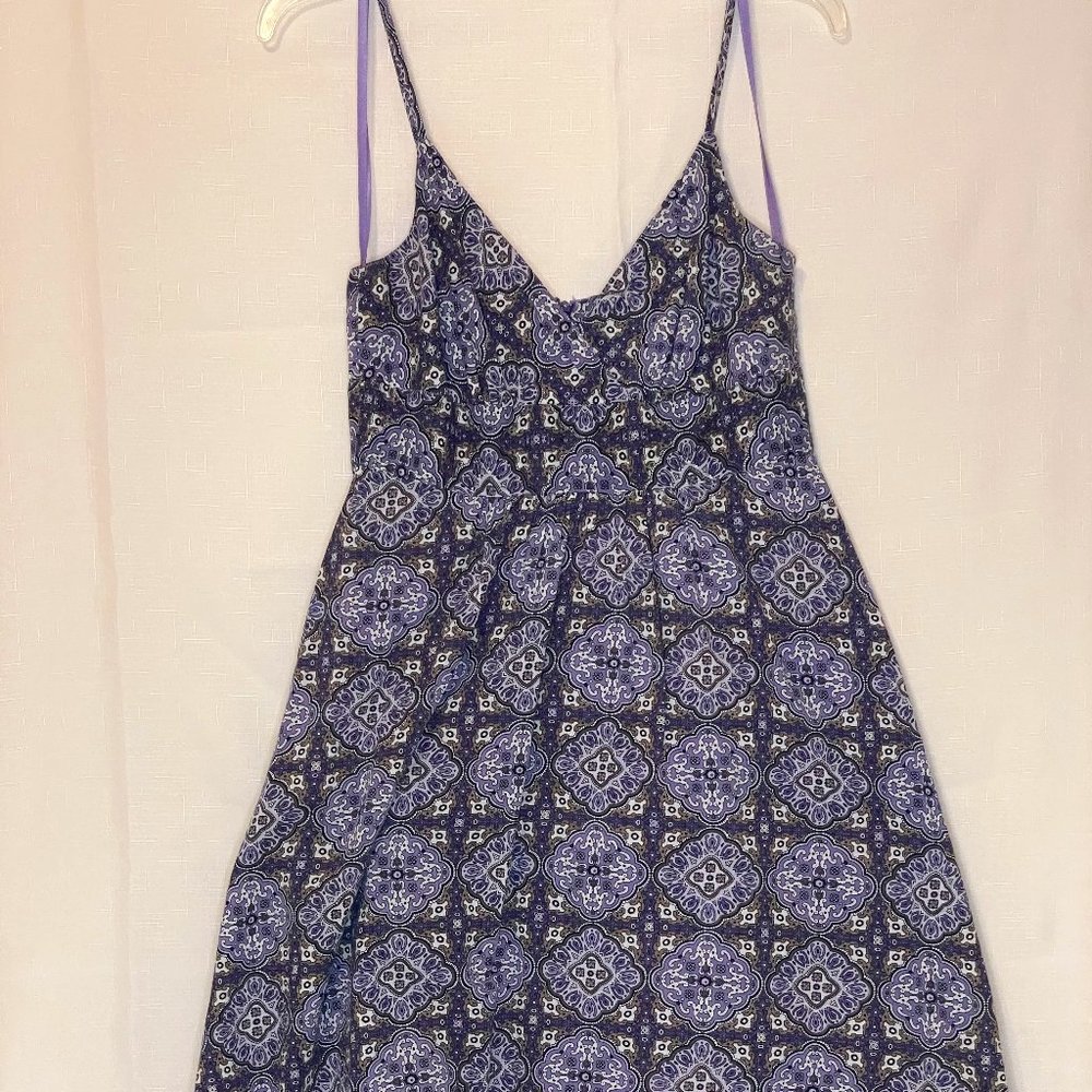 New York & Company Purple Pattern Summer Dress 4